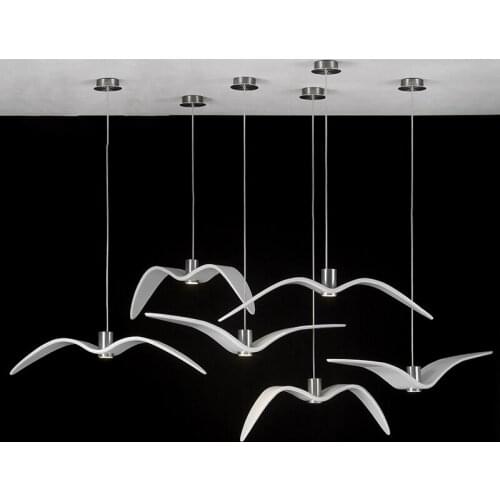 White LED Resin Bird Pendant Lamp Sky Freedom Seagull Home Living Room Dining Room Bedroom Chandelier Ceiling Light PA0315