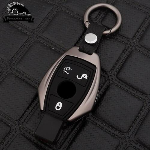 Zinc alloy silica gel Key Fob Case Shell Cover For Mercedes Benz W203 W210 W211 W124 W202 W204 W212 W176 AMG C E S CLS CLK CLA