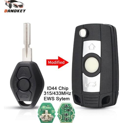 Dandkey EWS Sytem Car Remote Key Fob for BMW E38 E39 E46 X3 X5 Z3 Z4 1/3/5/7 Series 315MHZ/433Mhz ID44 Chip HU58 HU92 Blade