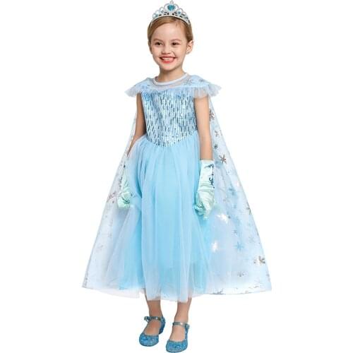 Girls Princess Dress Elsa Dress Girls Party Vestidos Cosplay Girl Clothing Anna Snow Queen Birthday Princess Kids Costume