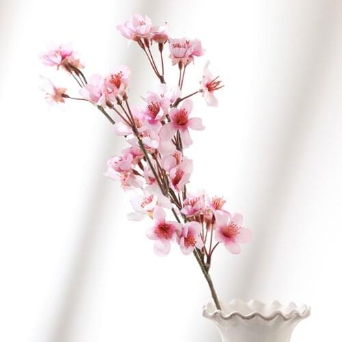 DIY Artificial Peach Flower Branch Bouquet Decor For Home Wedding Holding Flower Bouquet