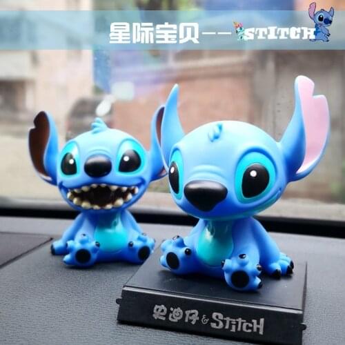 Disney Lilo Stitch Figure Toy Anime Cartoon Stitch Shake Head Doll Anime PVC Action Figure Model Toy Children Gift Car Deco