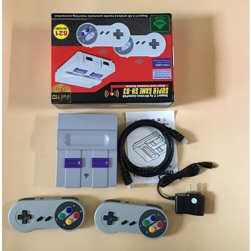 HDMI-compatible Output for SNES Retro Classic Handheld Video Game Player Mini Game Console Built-in 821 Games 2Wireless Gamepad