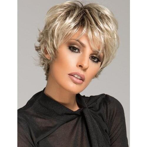 Short Wig Blonde Hair Synthetic Wigs Straight Cosplay Wig WWM003