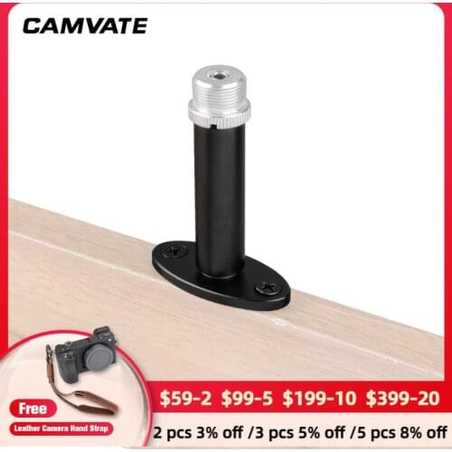 CAMVATE Wall Mount Bracket With 1/4"-20 Female To 5/8"-27 Male Mic Screw C1994