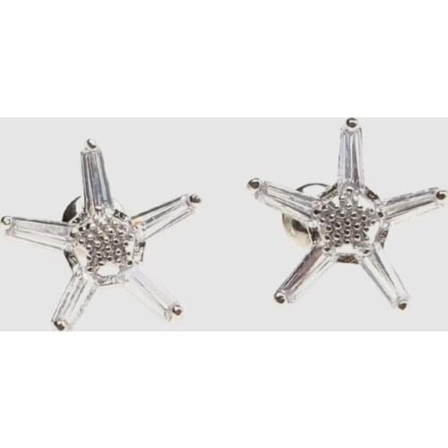 M25-Amorita boutique Mini silver floral earrings