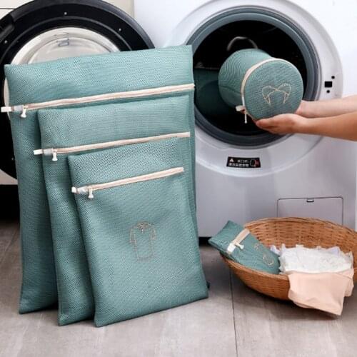 Embroidery Laundry Bag Thickened Anti-deformation Anti-winding Laundry Bag Household Underwear Clothing Washing Bag Set Mesh Bag