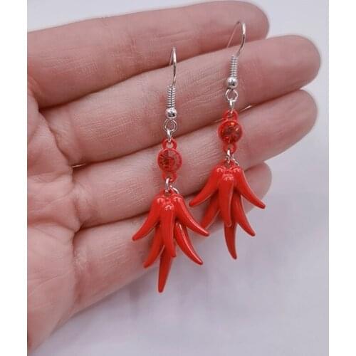 Cute enamel chili earring chili pepper hoop earring red capsicum earring girls gift jewelry Fashion Accessories