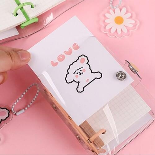 Kawaii Transparent Mini Diary For Drawing Painting Graffiti Soft Cover Paper Sketchbook Notepad Notebook Office School Supplies