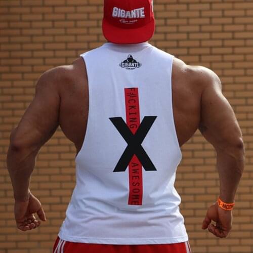 Men Bodybuilding Tank Tops Gyms Fitness Workout Sleeveless Shirts Casual Fashion Cotton Print Vest Male Crossfit Brand Clothing