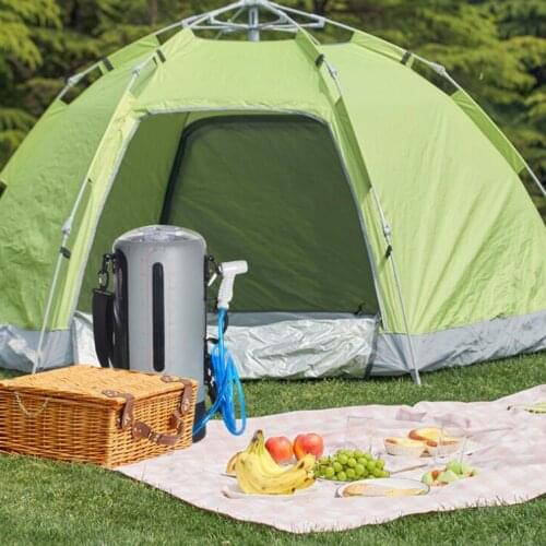 Camping Shower Bag, 12L/3.17 Gallons Solar Portable Outdoor Shower with Foot Pump and Shower Head Hose, Hiking Camping Supplies
