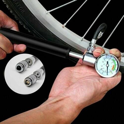 Portable Bicycle Tire Ball Inflatable Gauge High Pressure Air Pump Inflator Tire Inflator Presta Valve MTB Mountain Bike Pump