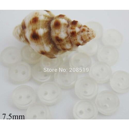 NBNOSK Two Holes sleeve Clear Buttons Apparel accessories 7.5mm Round Small shirt Button 300pcs/lot Sewing Supplies