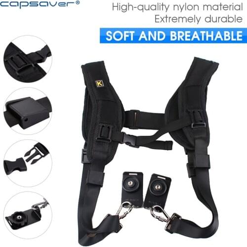 Capsaver Camera Strap Sling Belt Quick Rapid Belt Adjustable Double Shoulder Strap Camera Accessory for DSLR Digital Camera