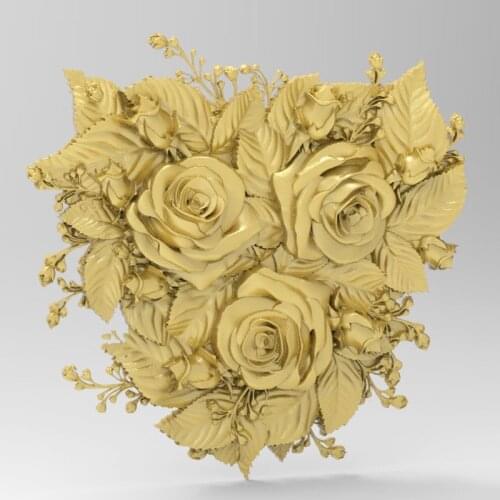 Rose Flower 3d Relief STL Model for CNC Router 3D Printer Artcam Aspire Bas Relief _ Decor Relief " CNC file"