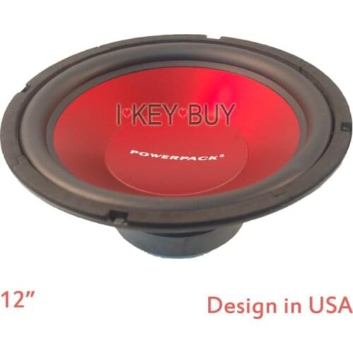 I KEY BUY 12 Inch Car Subwoofer 2500 W 4 Ohm Steel Frame Rubber Edge Red Injection Cone Auto Music Player Speaker Woofer