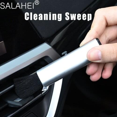 Car Air Conditioner Detailing Vent Slit Plastic Handle Cleaner Brush Dusting Blinds Keyboard Cleaning Brush Tools Auto Styling