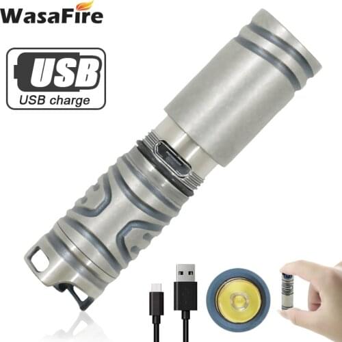 2020 New Mini Led Torch Rechargeable Keychain Flashlight Waterproof Portable Small Lanterna For Camping Built-in 10180 Battery