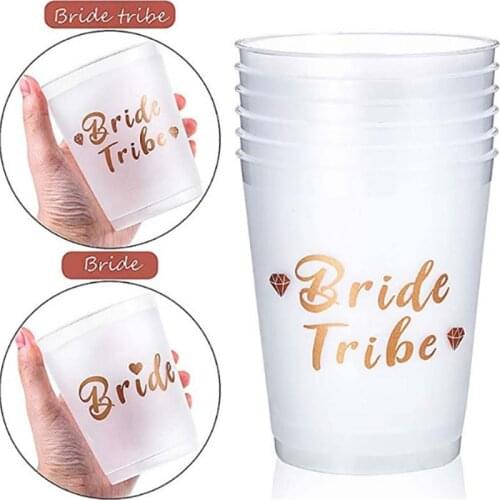 Team Bride Hen Party Girls Drink Fun Cup Wedding Decoration Bridal Cup Gifts Single Party Bride Shower Party Decorations -C
