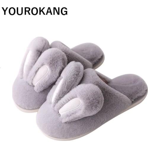 Winter Warm Home Slippers Man Indoor Bedroom Floor Male Plush Slippers With Fur Cartoon Lovers Cotton Shoes Unisex Non-slip