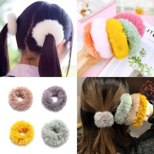 1Pc Random color Scrunchies For Women Girls Candy Scrunchies Set Hair Ties Rope Ponytail Hair Accessories Hairbands Gifts