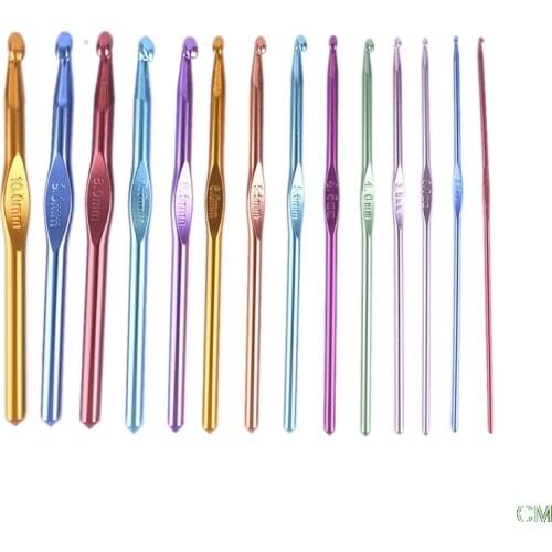 14Pcs Metals Handle Hammer Wood Breinaalden Set Aluminium needles Hammer needles Kit Multi Colour (2Mm-10mm)