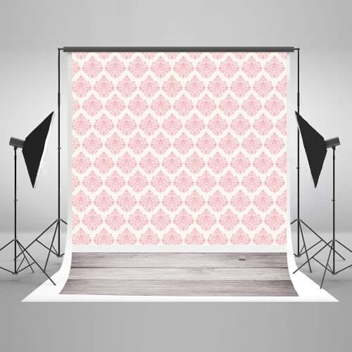 5*6.5ft Pink Princess Photography Backdrops Pinks Flowers with White Wood Floor Photo Background Studio Newborn Photo Props