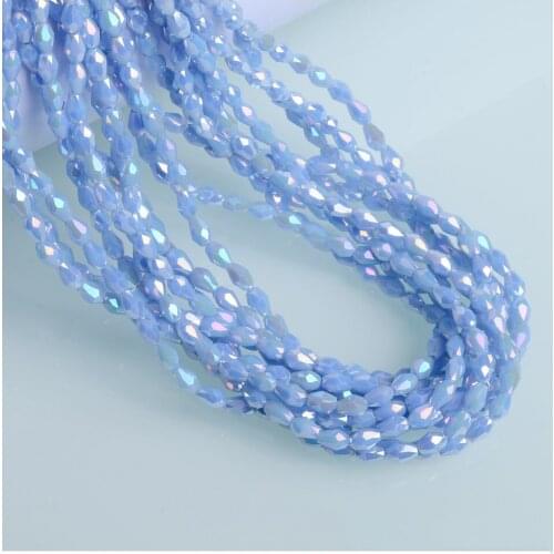 4x5mm 95-100pcs/strand Glass Beads Drop shape Facet Glass Beads Colorful Beads Jewelry Making Bracelet Necklace