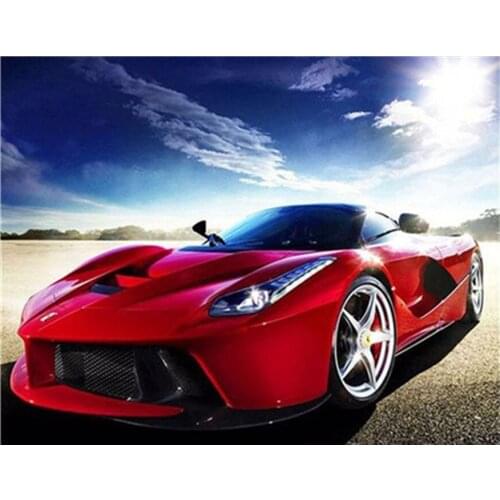 5D Diy Diamond Painting Diamond Inlaid Handsome Racing Luxury Car Diamond Embroidery Rhinestone Picture Mosaic Home Decoration