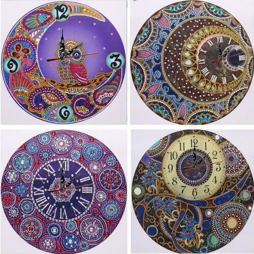 5D DIY Art Diamond Painting Flower and Owl Pattern Watch Diamond Mosaic Full Embroidery Cross Stitch Home Decoration Gift