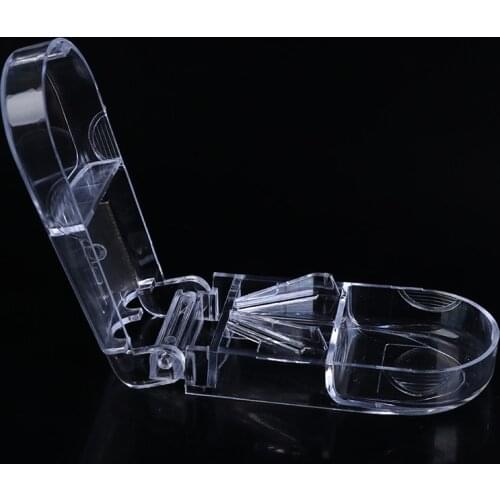 White Mini Portable Pill Cutter Medicine Box Pill Crusher Grinder Splitter Tablet Cutter Divider Storage Case Pill Box