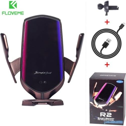 FLOVEME R2 Qi Automatic Clamping 10W Wireless Charger Fast Charging GPS Mount Holder Support For iPhone 12 11 Pro Xiaomi Huawei