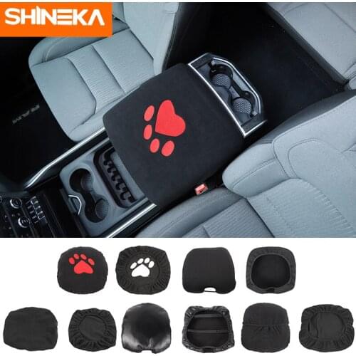 SHINEKA Armrest Covers For Dodge RAM 1500 Car Armrest Storage Box Pad Decoration Cover Accessories For Dodge RAM 1500 2010-2017