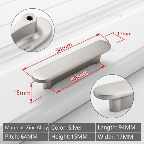 Arc Zinc Alloy Silver Black Gold Kitchen Cupboard Handle Drawer Cabinet Pull Nordic Style Closet Furniture Hardware