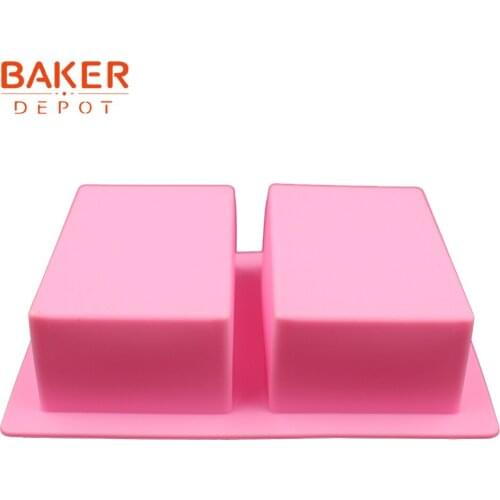 BAKER DEPOT handmade soap mold silicone mold for bread cake pasttry baking 2 hole handmade soap resin tool