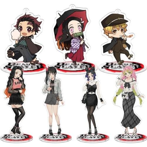 Kimetsu no Yaiba Anime Peripheral Keychain Kamado Nezuko Acrylic Stand Model Doll Hashibira Inosuke Figure Toy 20CM