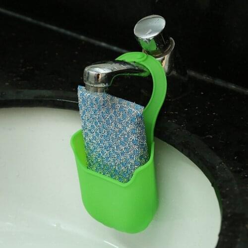 Kitchen Hanging Drain Bag Silicone Storage Baskets Soap Sponge Sink Hook Holder Bathroom Organizer Accessories Shelf Tool