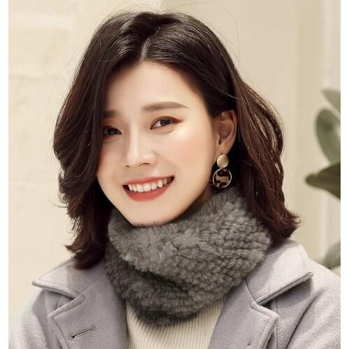 Lantafe Scarf Women Short Scarf Ring Real Mink Fur Flexible Hedging Collar Winter For Women Scarfs Mink Scarf Fashion