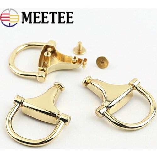 Meetee 2/4pcs Bag Side Clip Ring Buckle Metal Hanging Pendant Clasp Screw Handle Chain Hook Buckles DIY Hardware Accessories