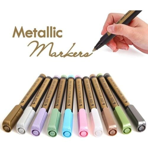 1.5mm Metal Permanent Paint Marker Pens Gold And Silver Marker Craftwork Pens For Drawing School Supplies Fast Shipping