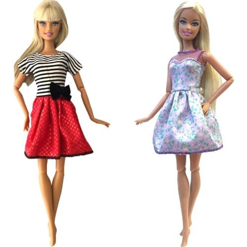 NK Newest Two-Pcs Doll Casual Dress Suit Beautiful Party Costume Top Fashion Dress For Barbie Doll Best Child Girl Gift 253B 6X