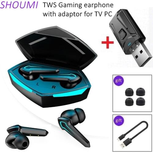 New P30 TWS Gaming Earbuds Wireless Headset with Microphone Bluetooth Adaptor Charging Box Gamer Low Latency Earphone ,for TV PC