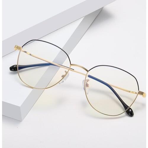 Thin Metal Glasses Frame Anti-blue Light Computer Glasses Oval Eyeglasses Anti-blu Ray Simple Optics Eyewear Frame for Women Men