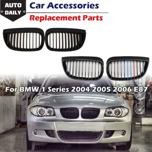 Car Front Bumper Kidney Grille Grill Fit For BMW E81 E87 1 Series 2004 2005 2006 2007 ABS Modified Part Accessories