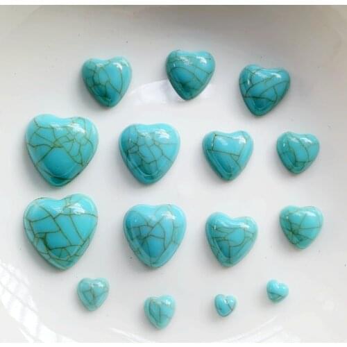 4mm/6mm/8mm/10mm/12mm/14mm Retro heart-shaped resin flat back DIY jewelry making accessories