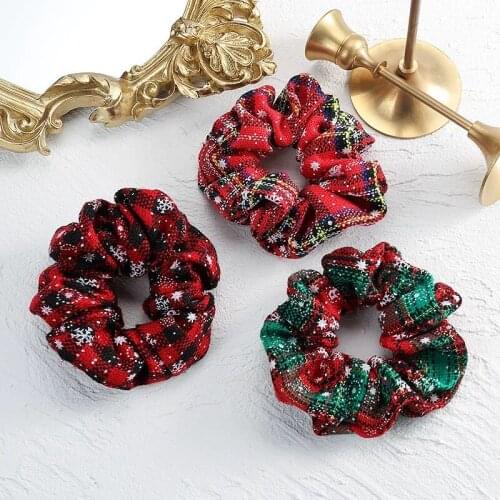 4.38Inch 2020 Fashion Christmas Scrunchie Elastic New Handmade HeadBands Hair Rope Ponytail Holder Headdress Hair Accessories