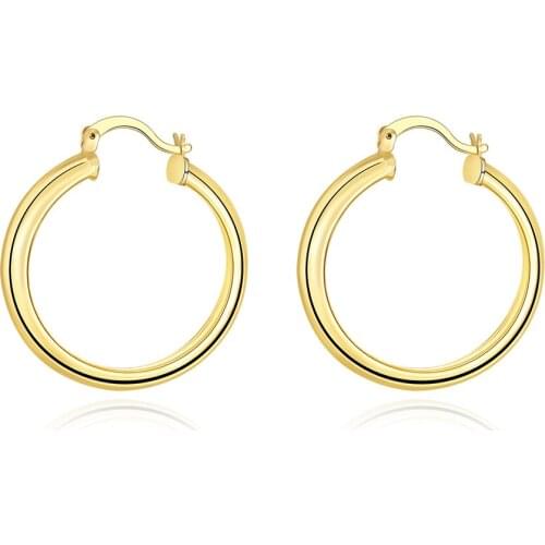 ZEMIOR Classic Round Hoop Earrings For Women Gold Color Birthday Earring Personality Fashion Trend Simple Jewelry New Listing
