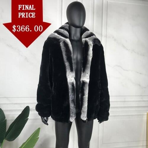 Fur Coat Men Rabbit Fur Jacket With Real Rex Rabbit Fur Trim 2021 New Autumn Winter Warm Coat High Quality Outwear