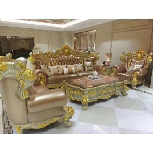 Modern sofas for living room first layer genuine leather sofa European sectional sofa set 0520