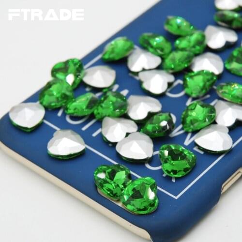 6mm~27mm Emerald Color Heart-Shaped Point Back Glass Crystal Rhinestones Apply To Clothing Decoration and DIY Dress Jewelry